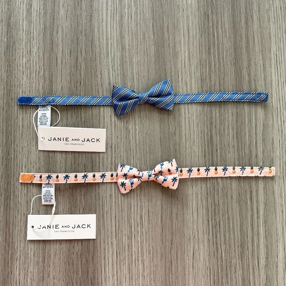 NWT Janie and Jack Baby Striped and Tropical Print Bow Ties Multi 0-24 Months